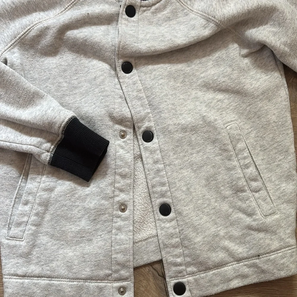 Kids Old Navy Gray and Black Bomber Jacket Casual Style